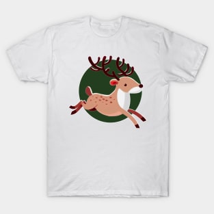 Light reindeer dark background T-Shirt